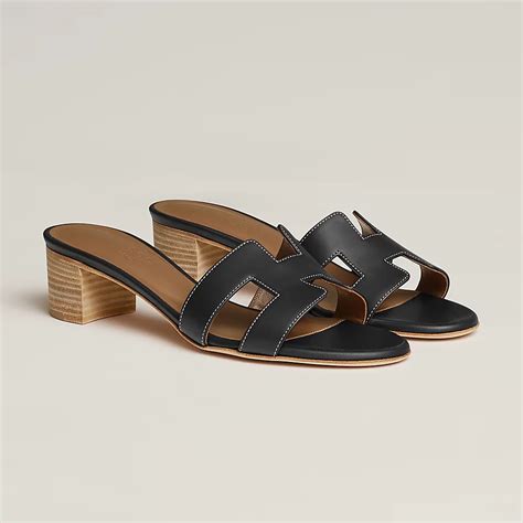 hermes oasis sandal black|Hermes platform sandals.